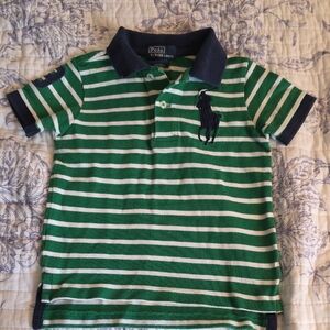 Polo by Ralph Lauren Kids Green and White Striped Polo